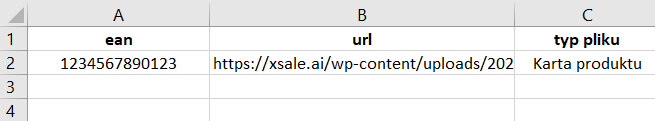 Kolumny wymagane w pliku importu